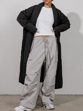 Local European Barrel Balloon Cargo Gray Relaxed Fit Parachute Wide Leg Pant S M